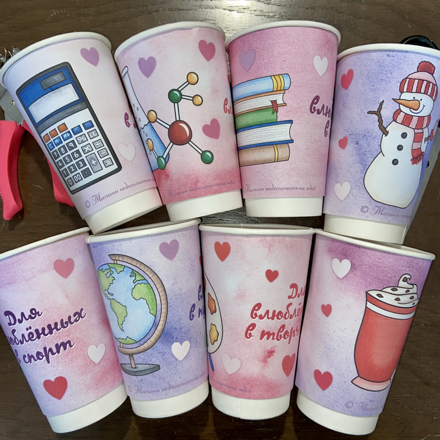 Манжеты на стаканы и бирки для пакетиков "Влюбленные" фото 3