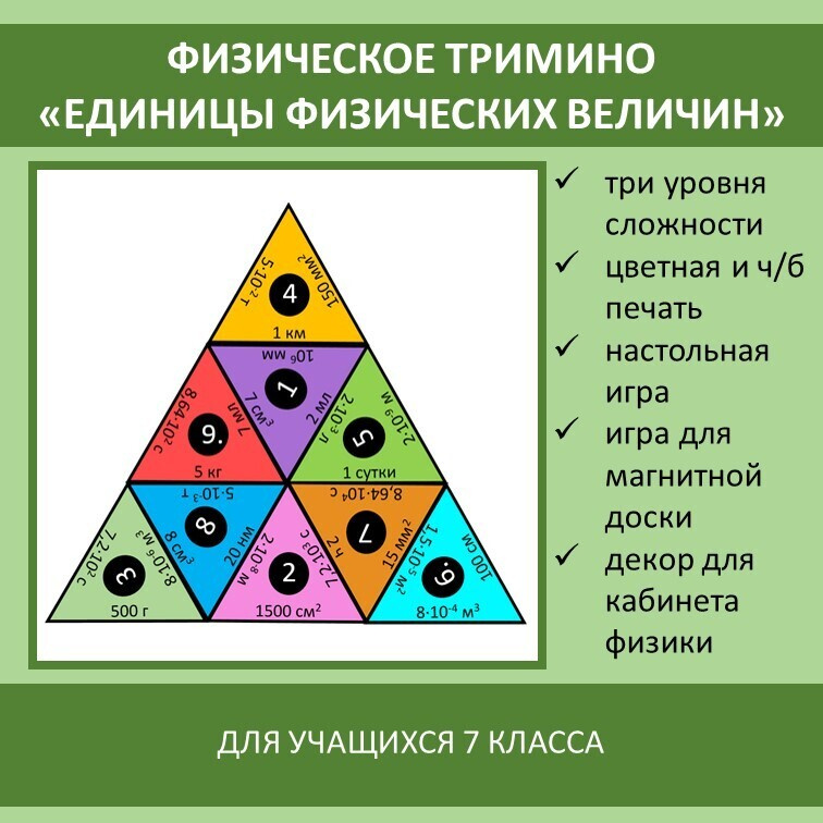 Физическое тримино  «Единицы физических величин» фото 1