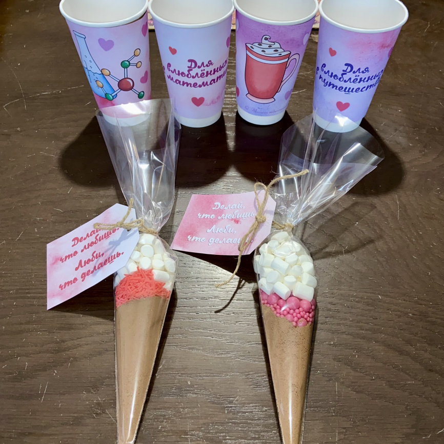 Манжеты на стаканы и бирки для пакетиков "Влюбленные" фото 5