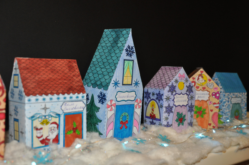 Волшебная новогодняя деревня: 3D-шаблоны домиков фото 6