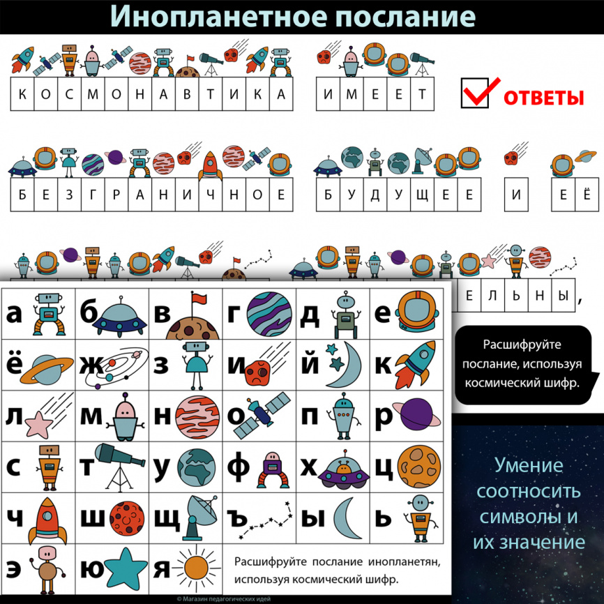 Комплект "Космический класс": Декор + Игра + Дипломы фото 2