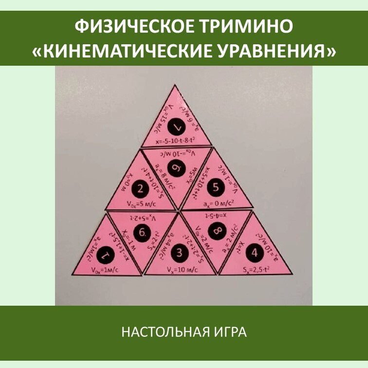 Физическое тримино  «Кинематические уравнения» фото 5