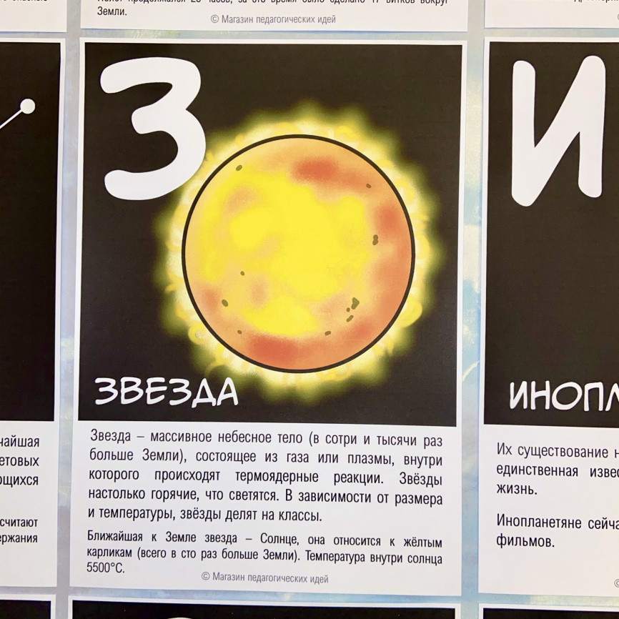 Космический алфавит. Информационные карточки фото 4