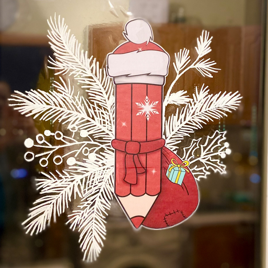 Декор для окна "Новогодние карандаши". Комплект со скидкой фото 15